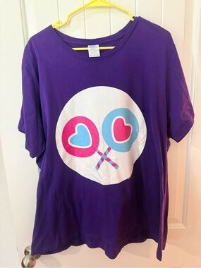 Women’s Share Bear/Care Bear Purple Graphic Heart Lollipop Tee